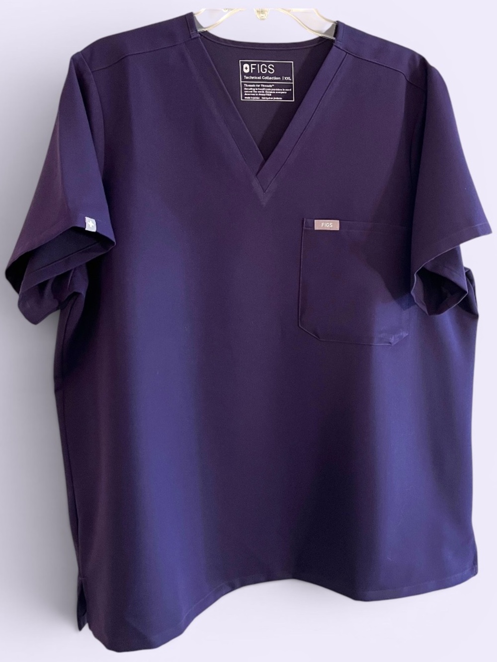 Figs Digital Grape (PO# 6727) Catarina Scrub Top NWOT Size XXL